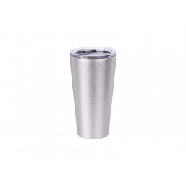 16oz/480ml Glitter Stainless Steel Tumbler w/ Lid (Silver) (10/pack) 